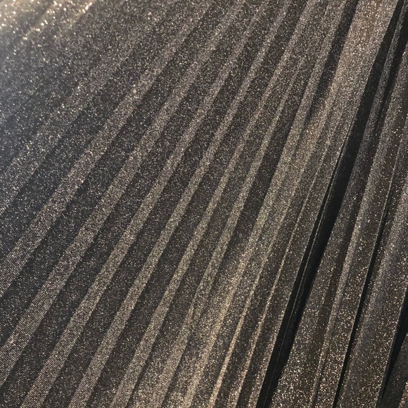 ZARA BLACK SILVER METALLIC PLEATED MINI DRESS Size M - Picture 5 of 6